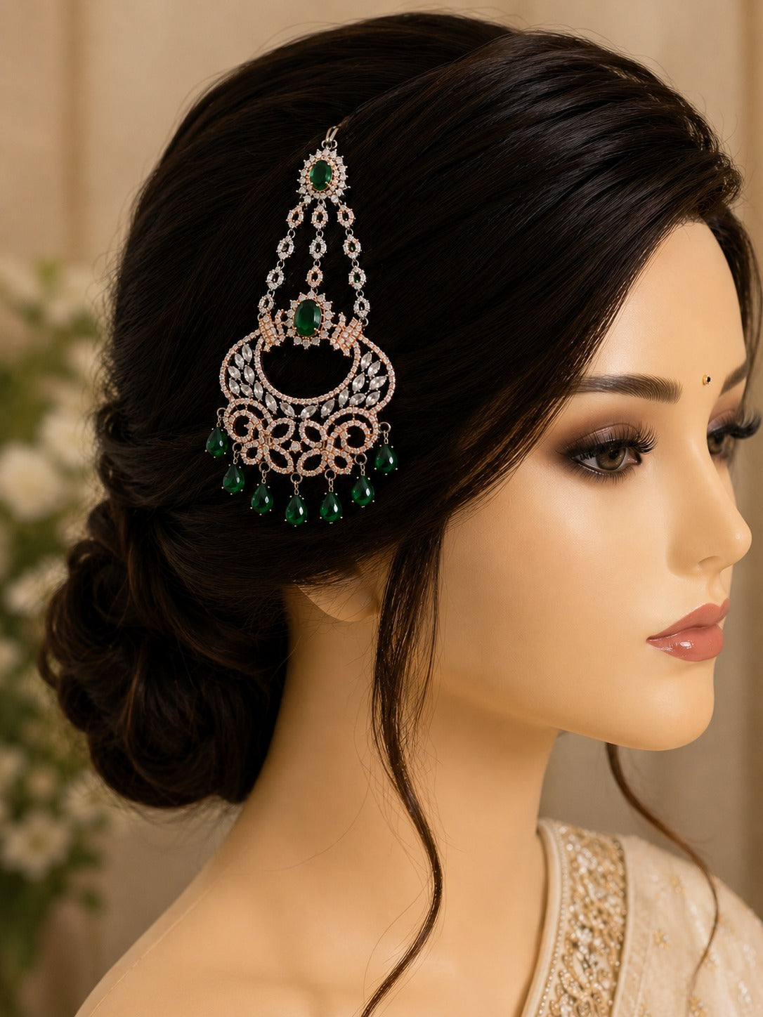 Designer Silver-Tone Bridal Paasa