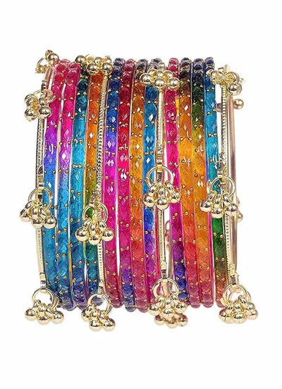 Kashmiri Ghungroo Bangles Set Multicolor Designer Chudi