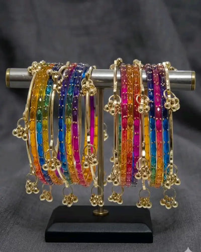 Kashmiri Ghungroo Bangles Set Multicolor Designer Chudi