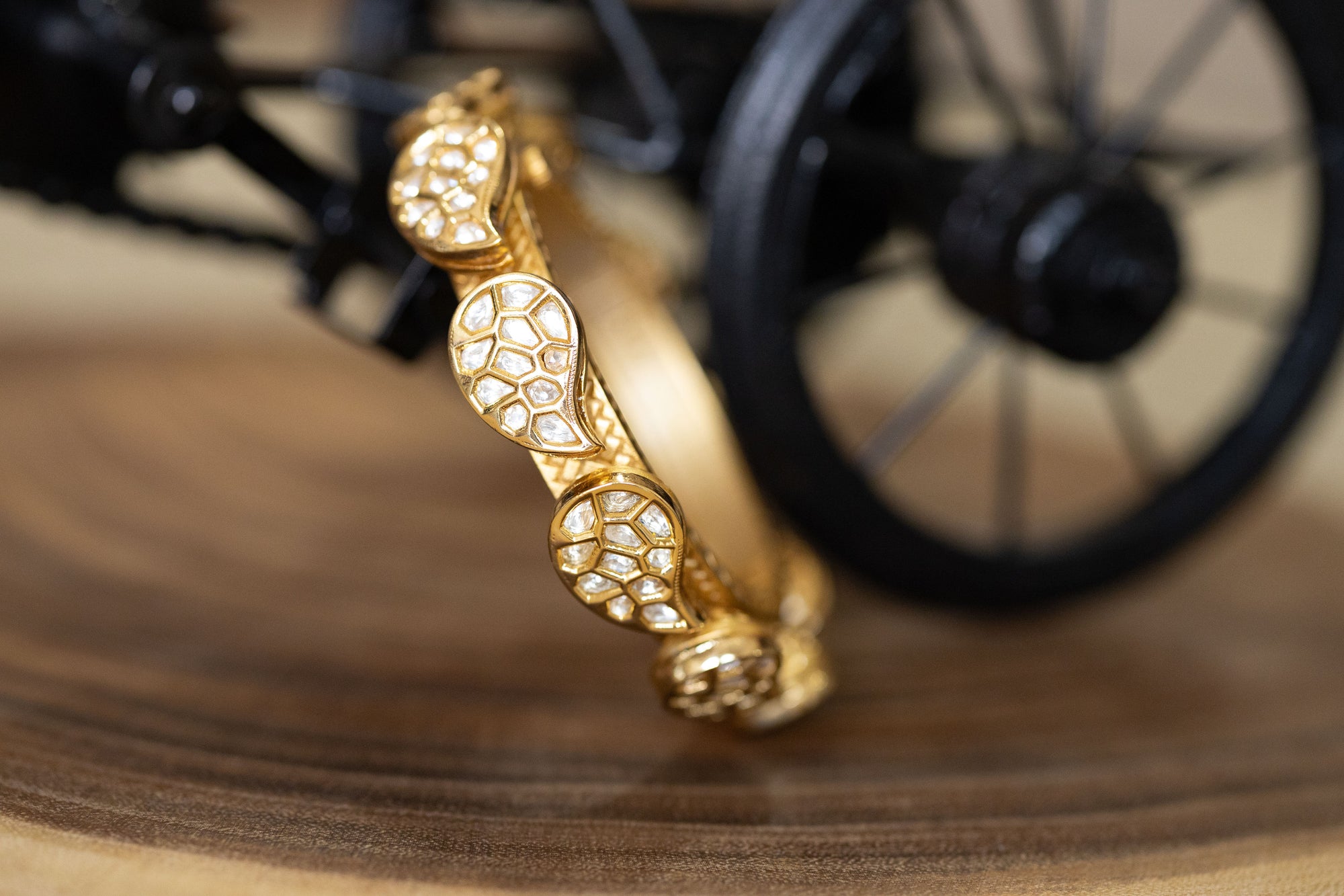 Jyoti heavy uncut kundan gold-plated openable kada/bangle