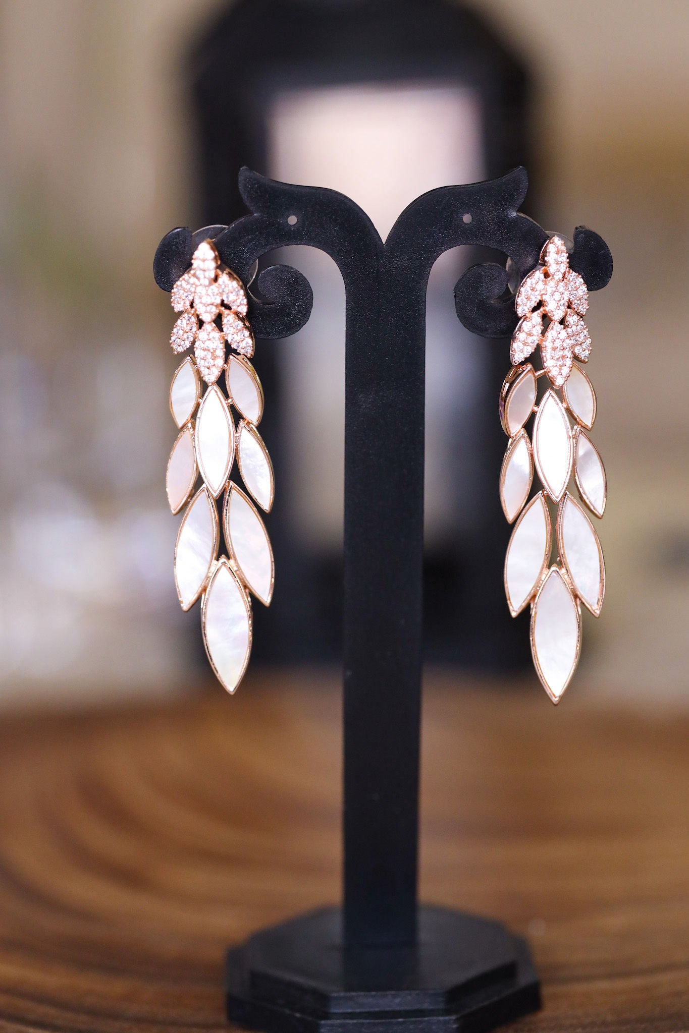 Waterfall mop earrings