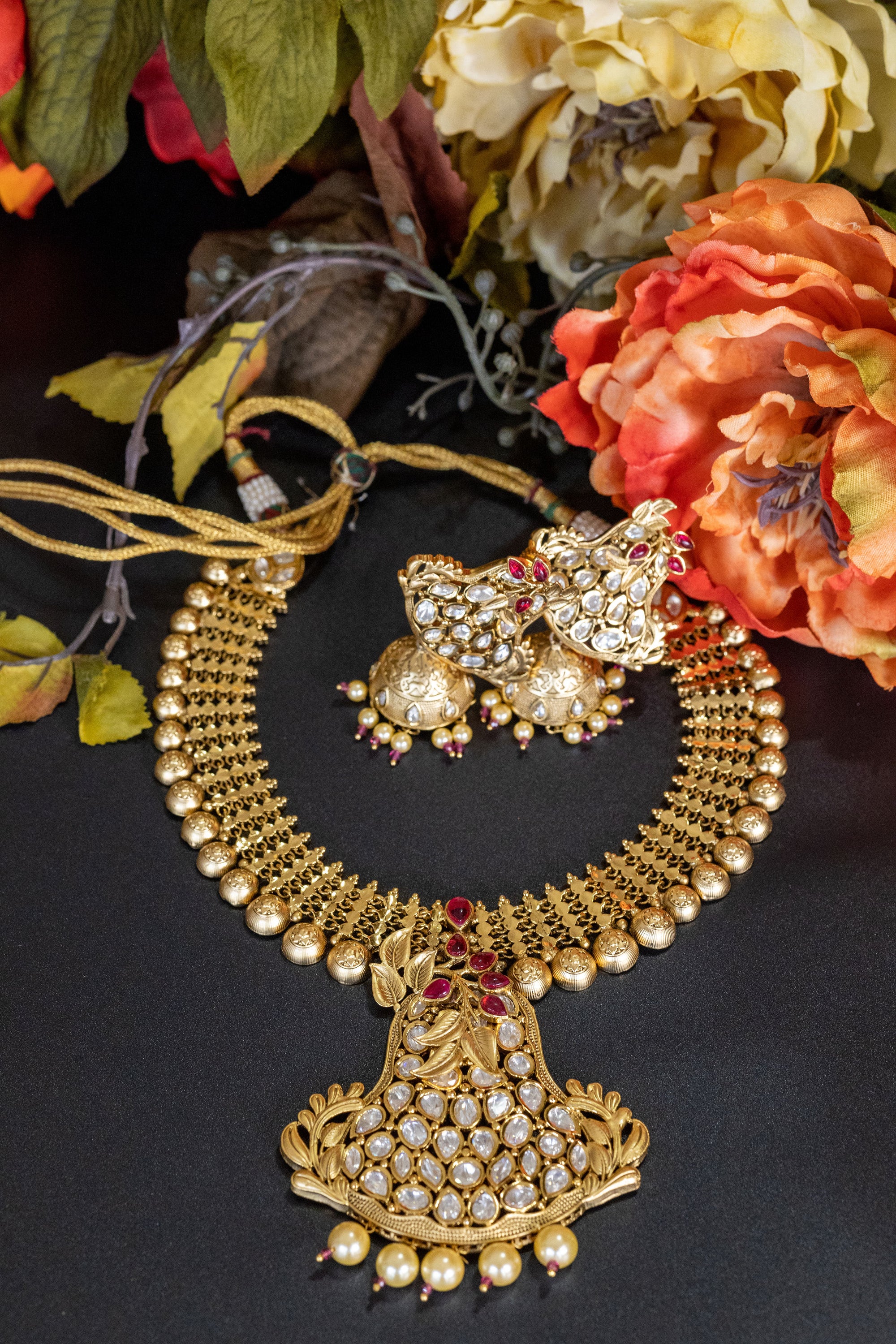 Mohini gold-plated kundan necklace set