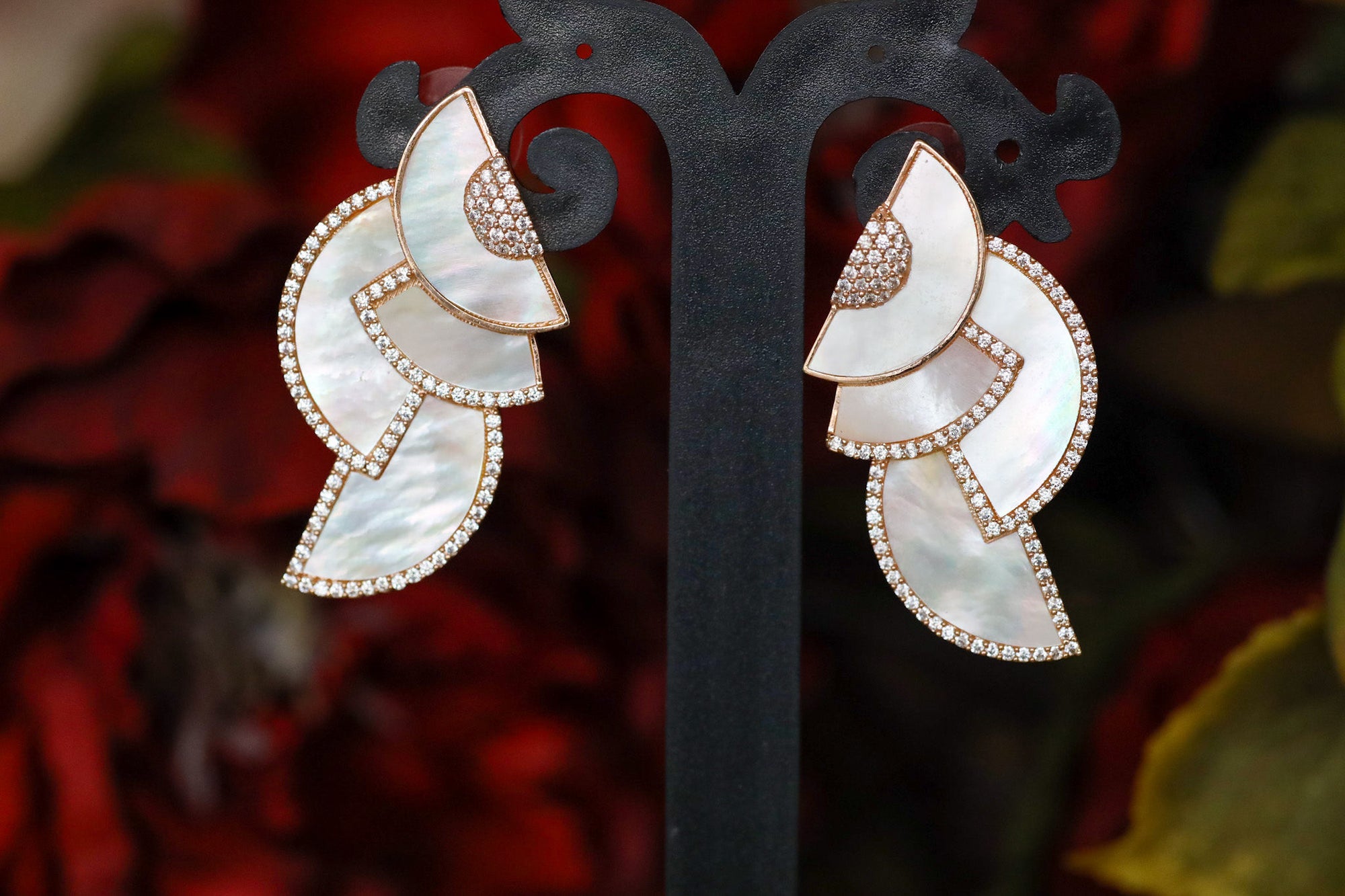 Crescent luna mop earrings