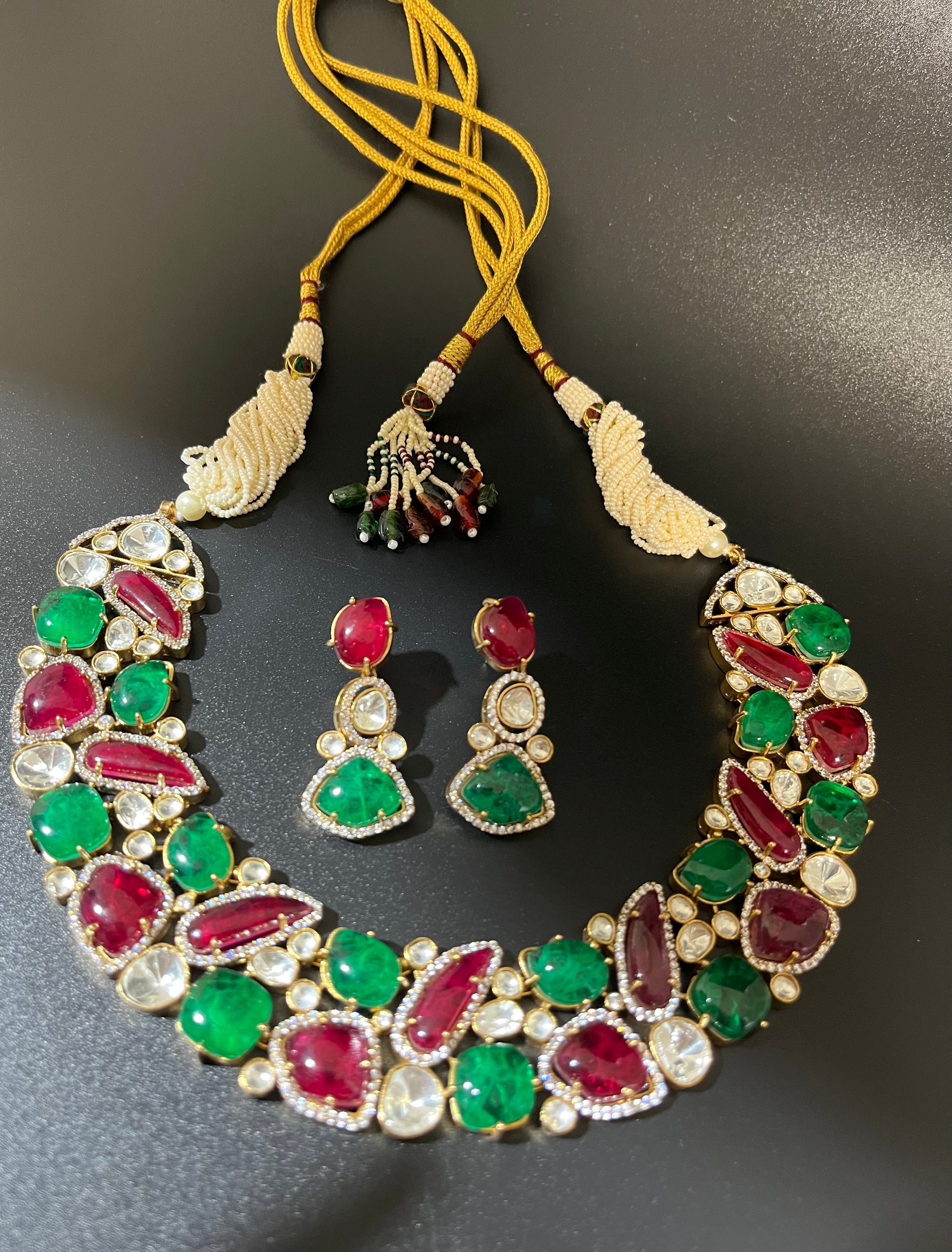 Sitara doublet stone necklace set