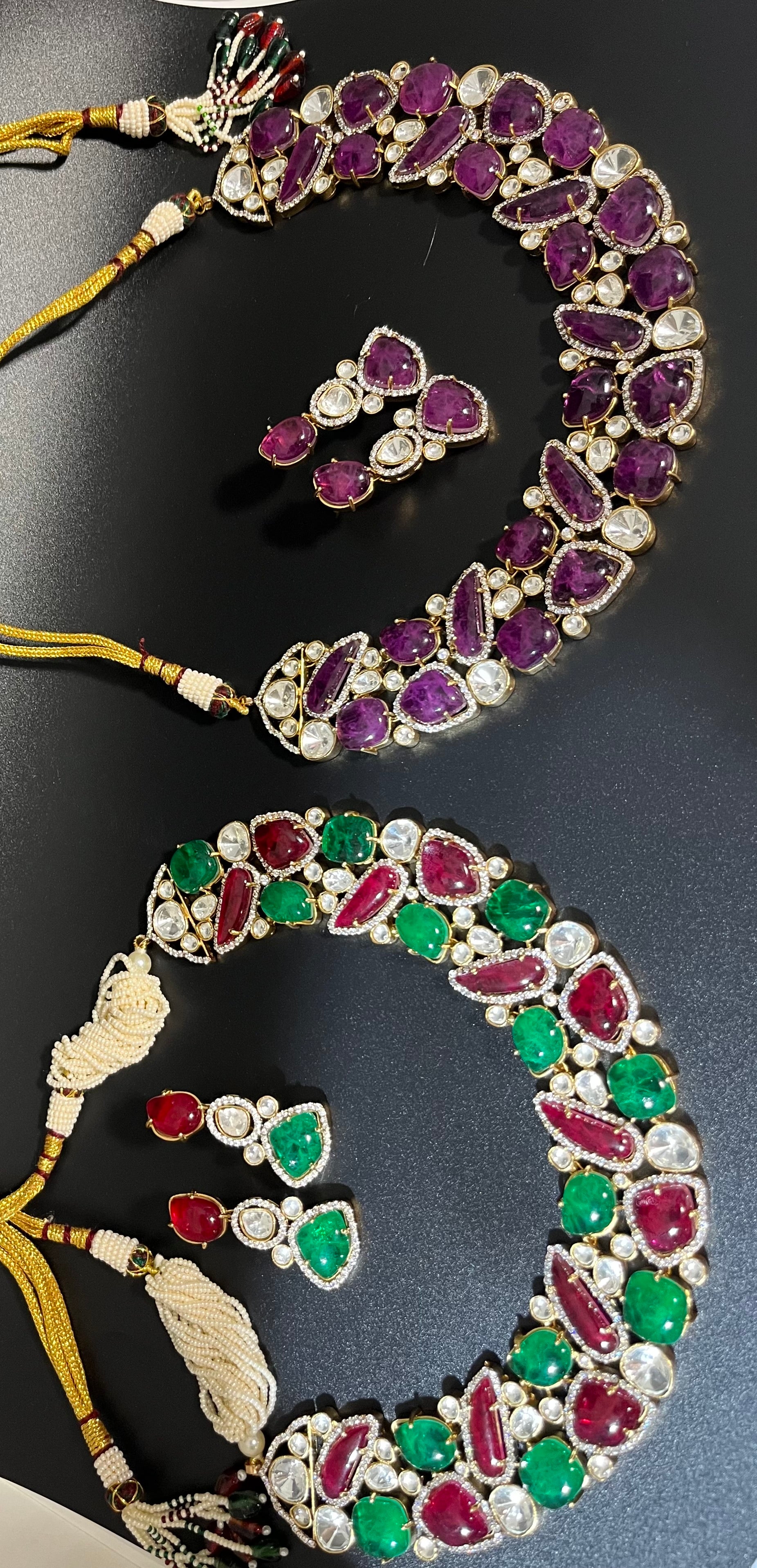 Sitara doublet stone necklace set