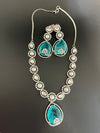 ROSY DOUBLET STONE WITH KUNDAN AND PEARLS NECKLACE SET
