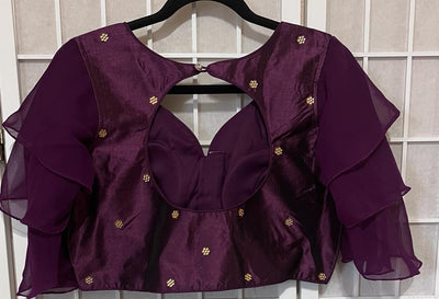 FANCY FRILLED-SLEEVES PARTY BLOUSE