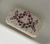 Pink Thread Embroidered Box Clutch