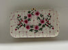 Pink Thread Embroidered Box Clutch